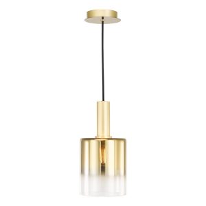 Dar Lighting Savannah Ceiling Pendant Light In Satin Gold With Ombre Glass