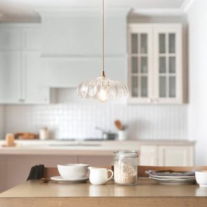 Endon 121005 Eltham Ceiling Pendant Light With Natural Braided Cable And Camellia Glass Shade