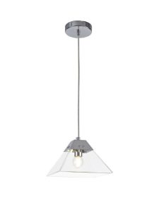 Ewen 1 Light Small Ceiling Pendant In Polished Chrome - Length: 200mm