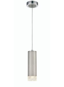 Franklite PCH229 Cordelia 1 Light Ceiling Pendant Light In Satin Brushed Silver And Chrome Finish