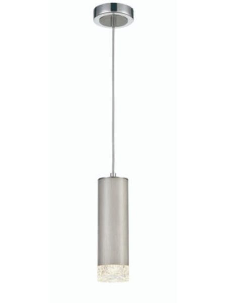 Franklite PCH229 Cordelia 1 Light Ceiling Pendant Light In Satin Brushed Silver And Chrome Finish