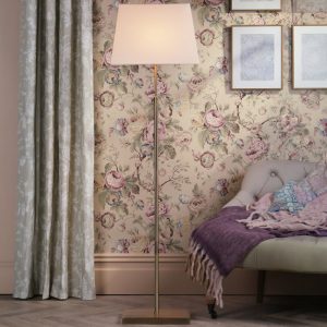 Laura Ashley Bartley Floor Lamp In Antique Brass With Shade LA3756684-Q