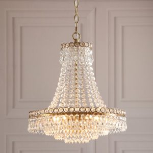 Laura Ashley Enid 5 Light Ceiling Chandelier In Matt Antique Brass Finish LA3756713-Q