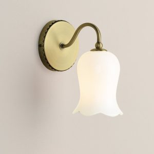 Laura Ashley Lidsell Wall Light In Matt Antique Brass Finish and Opal Glass LA3756647-Q