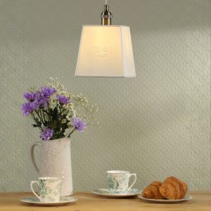 Laura Ashley Porcelain Ceiling Pendant Light In Cream And Antique Brass Finish LA3756731-Q