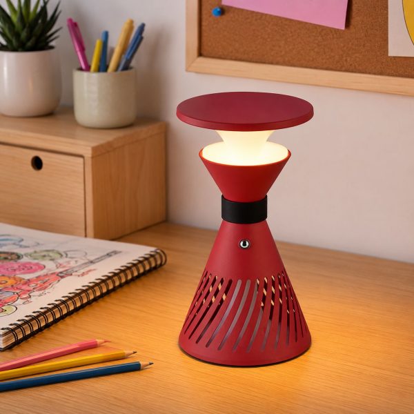 Retro Funnel Ambient Table Lamp - Portable Dimmable Cordless LED Light