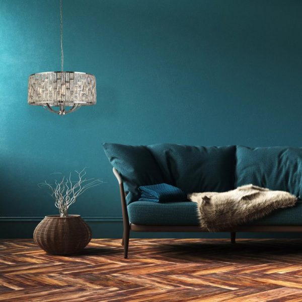 Searchlight Bijou 6588-8CC 8 Light Ceiling Pendant Light In Chrome Finish With Crystal Glass