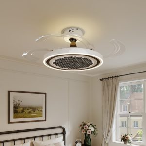 White 48 Inch Reversible LED Ceiling Fan Light with Remote