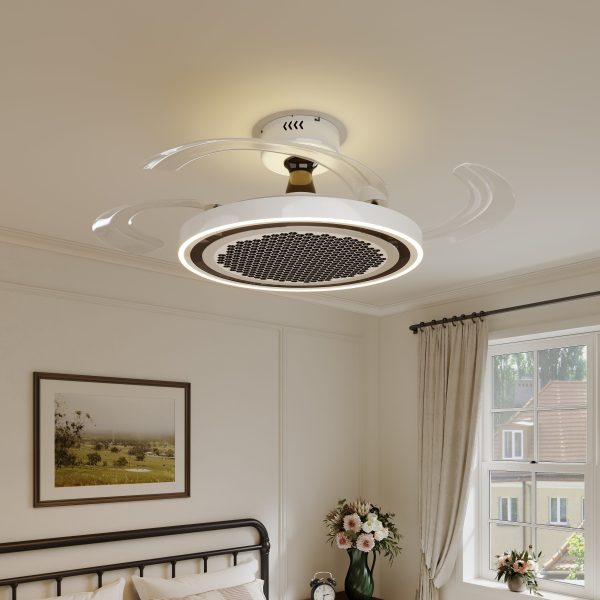 White 48 Inch Reversible LED Ceiling Fan Light with Remote