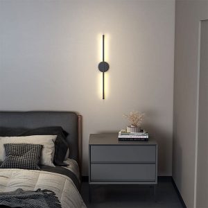 10W Black LED Wall Sconce Linear Wall Light Fixture - Warm