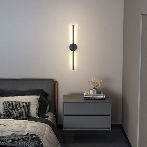 10W Black LED Wall Sconce Linear Wall Light Fixture - Warm