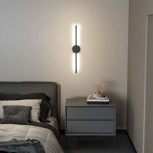 10W Black LED Wall Sconce Linear Wall Light Fixture - White