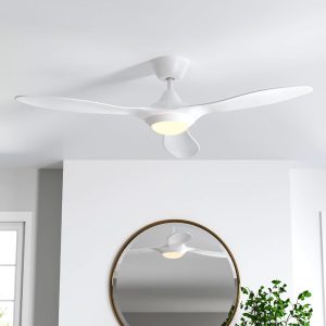 52 inch Reversible Ceiling Fan W/Light Remote Control 3/5 Blades 5 Speed Timer - White / 3 Fans