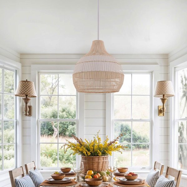 Cella-Lightsin Handwoven Rattan Pendant Light for Kitchen and Boho-Style Interiors - S