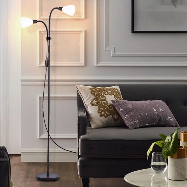 Double Heads Floor Lamp - Black
