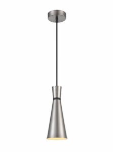 Franklite PCH233 Happy 1 Light Ceiling Pendant Light In Satin Nickel Finish