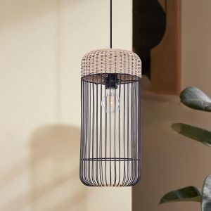 Glyph-Lightsin Woven Rattan Cylinder Pendant Light for Warm and Inviting Spaces - 1 Unit