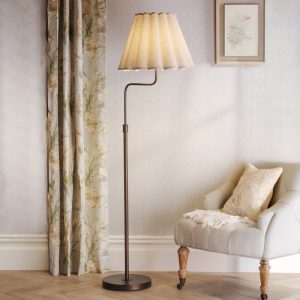 Laura Ashley Holwell Floor Lamp In Antique Bronze With Shade LA3756645-Q