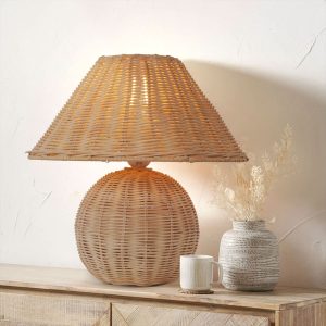 Lightsin Bohemian Rattan Table Lamp Handcrafted Natural Lighting - 1 Unit