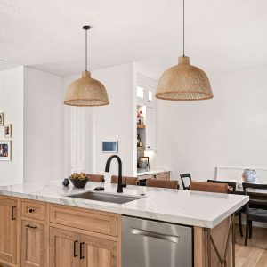 Lightsin Cella-Bamboo Dome Pendant Light - Handwoven Ceiling Lighting for Living Room & Kitchen - 2 Unit