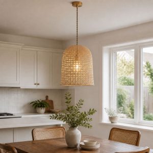 Lightsin Cella-Eco-Friendly Natural Woven Bamboo Pendant Light for Cozy Ambiance - 2 unit