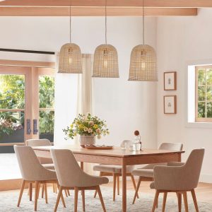 Lightsin Cella-Eco-Friendly Natural Woven Bamboo Pendant Light for Cozy Ambiance - 3 unit