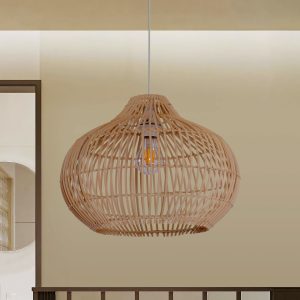 Lightsin Cella-Natural Bamboo Basket Shape Pendant Light - 1 Unit