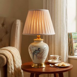 Lightsin Chinoiserie Hand-Painted Ceramic Table Lamp Collection - Grey