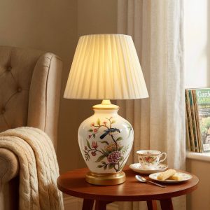 Lightsin Chinoiserie Hand-Painted Ceramic Table Lamp Collection - White