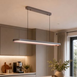 Lightsin Contemporary Gray-Brown Elliptical Dimmable Pendant Light