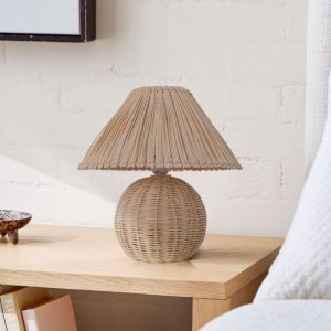 Lightsin Eco-friendly Handwoven Rattan Table Lamp - 2 Units