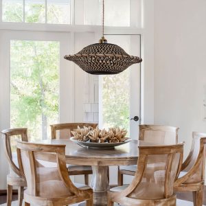 Lightsin Elegant Black & Natural Design Bamboo Pendant Light - D40cm / 1 Unit