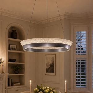 Lightsin Elegant Crystal Ring Chandelier Premium Pendant Light - Single