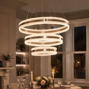 Lightsin Elegant Gold Interwoven Ring Pendant Light