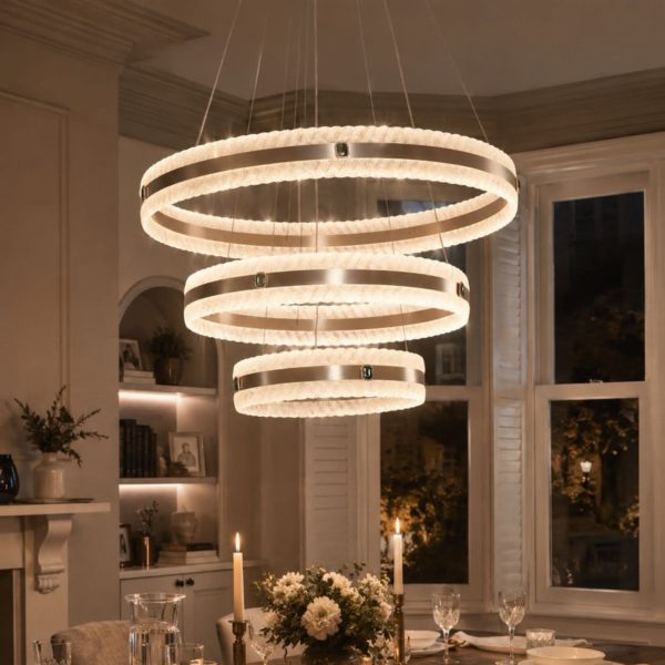 Lightsin Elegant Gold Interwoven Ring Pendant Light
