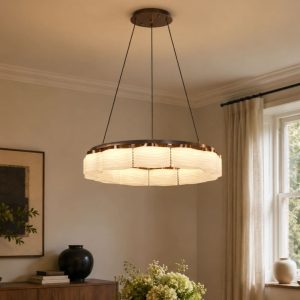 Lightsin Elegant LED Pendant Light with Onyx Glass Shade - Single