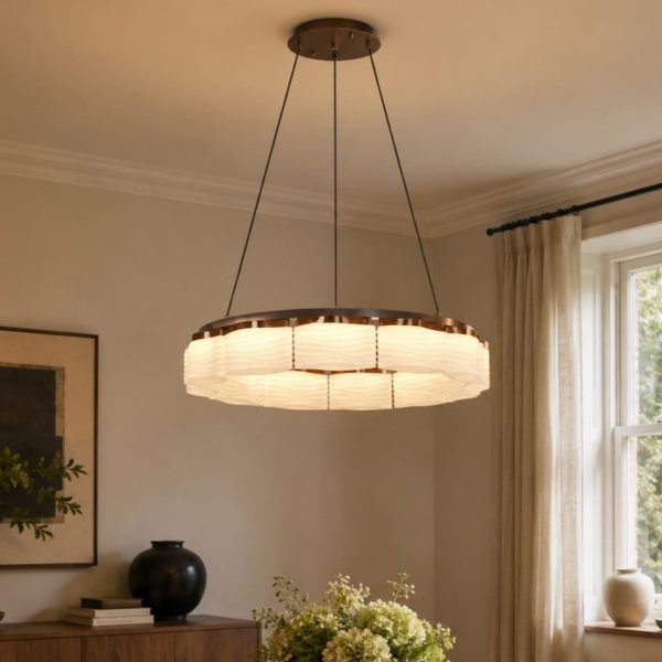 Lightsin Elegant LED Pendant Light with Onyx Glass Shade - Single