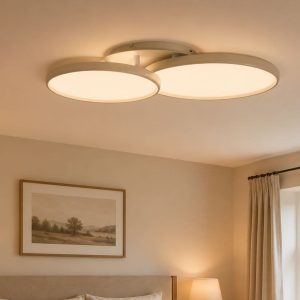Lightsin Full Spectrum Dimmable Ivory White Aluminum Round LED Ceiling Light - 2 Circles / In Stock