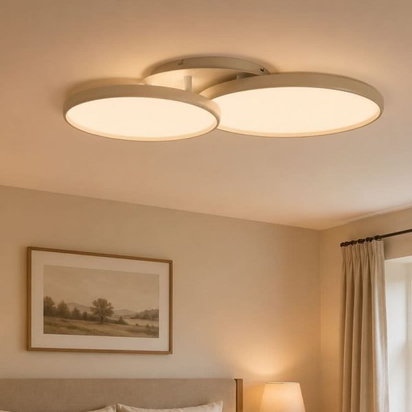 Lightsin Full Spectrum Dimmable Ivory White Aluminum Round LED Ceiling Light - 2 Circles / In Stock