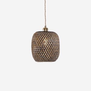 Lightsin Geometric Black Bamboo Pendant Light - 1 unit