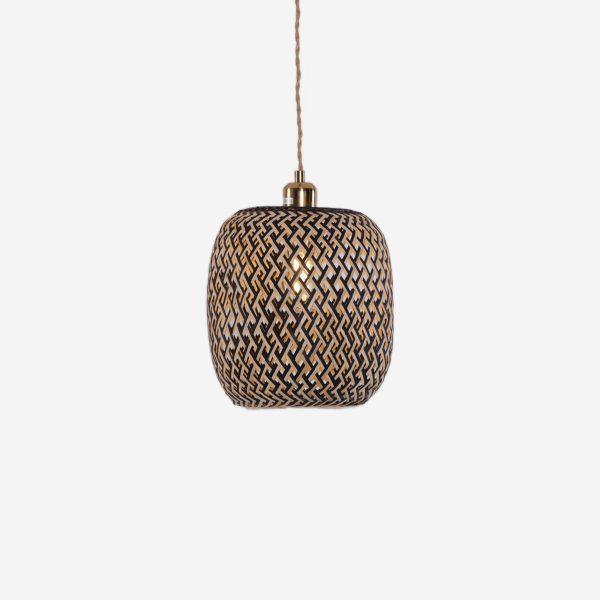 Lightsin Geometric Black Bamboo Pendant Light - 1 unit