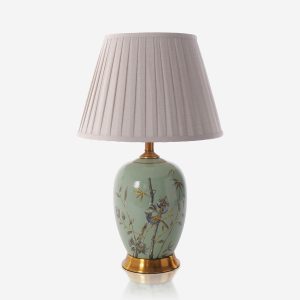 Lightsin Green Bamboo & Bird Ceramic Table Lamp with Seamless Dimming
