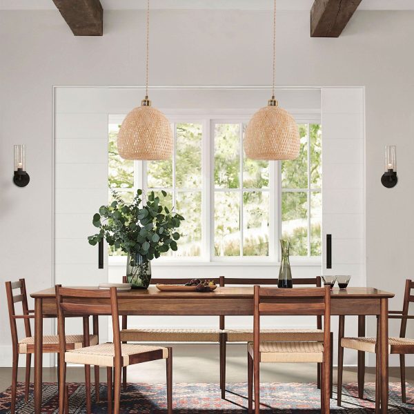 Lightsin Handwoven Bamboo Pendant Light - Natural, Eco-Friendly Lighting for Cozy Spaces - 3 Unit