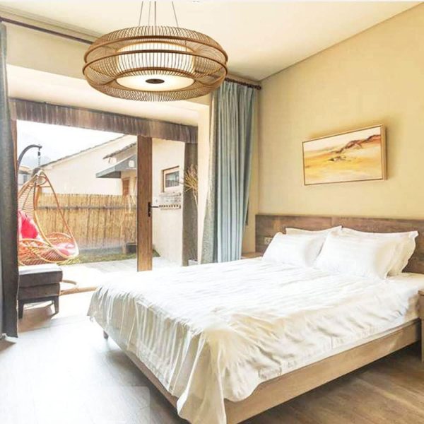 Lightsin LED Bamboo Pendant Light Drum-Shaped 45/60/70/80 Dia - 45cm Dia