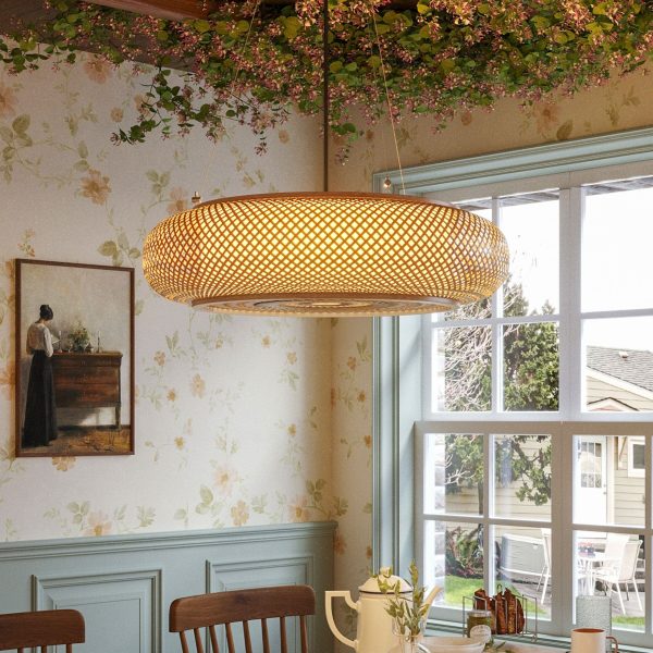 Lightsin Lutta-Natural Bamboo Pendant Light for Warm Ambiance Décor - 1 Unit
