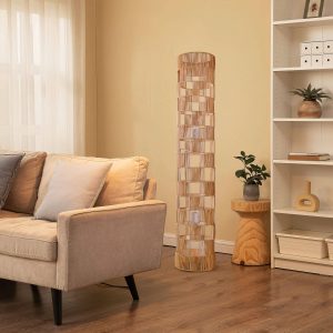 Lightsin Minimalist Square Hollow Rattan Floor Lamp - 1 Unit