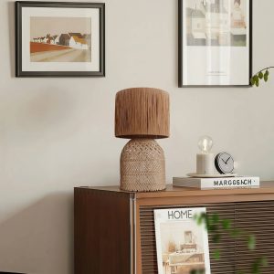 Lightsin Minimalist style Rattan Table Lamps for Cozy Living Spaces - 1 Unit