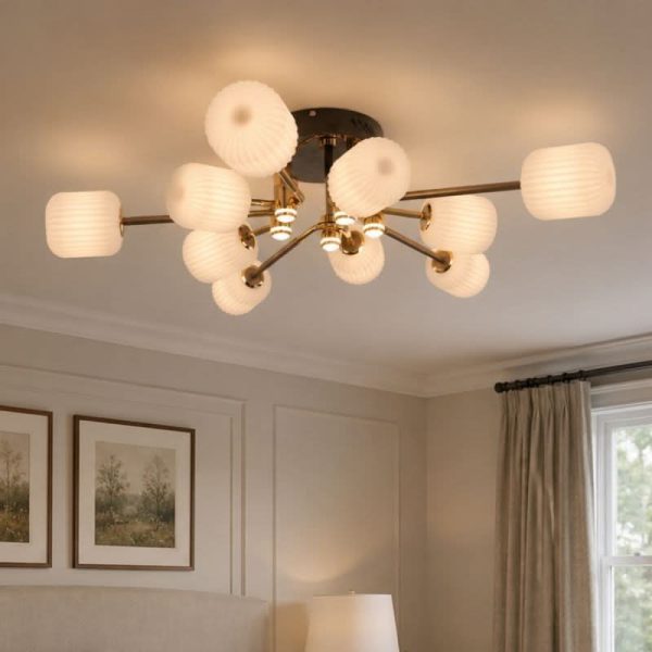 Lightsin Modern LED Tri-Color Changing Iron and Acrylic Ceiling Light