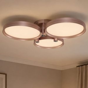 Lightsin Modern Three-Disk Silver/Gold Full Spectrum Ceiling Light - champagne-gold / S