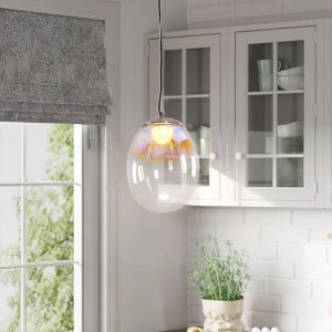 Lightsin Pendant Ceiling Light with Elegant Nebula Coloured Glass - 20cm Dia × 19cm H / 1 Unit